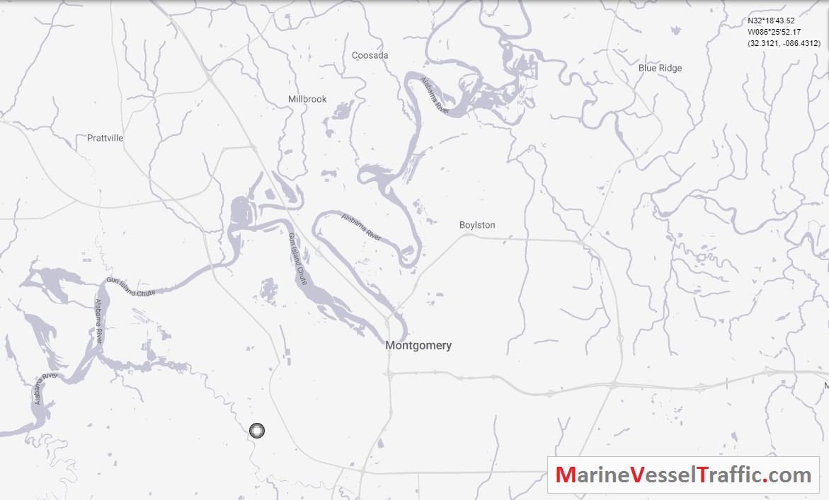 Live Marine Traffic, Density Map and Current Position of ships in ALABAMA RIVER